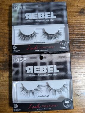 Kiss Rebel Lash Couture Faux Black Lashes In Main Character And Downtown Girl